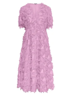 Y.A.S Naisten Mekko, K-YASPAZYLLA 2/4 MIDI DRESS Vaaleanpunainen