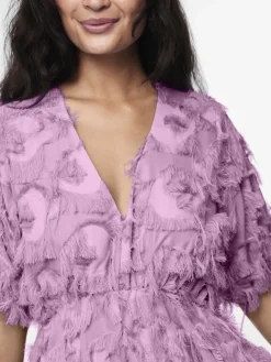 Y.A.S Naisten Mekko, K-YASPAZYLLA 2/4 MIDI DRESS Vaaleanpunainen