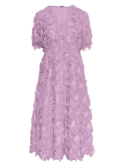 Y.A.S Naisten Mekko, K-YASPAZYLLA 2/4 MIDI DRESS Vaaleanpunainen