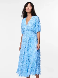 Y.A.S Naisten Mekko, K-YASPAZYLLA 2/4 MIDI DRESS Vaaleansininen