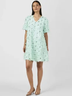 Y.A.S naisten mekko, YASABELONE SS V-NECK DRESS Vaaleanvihreä