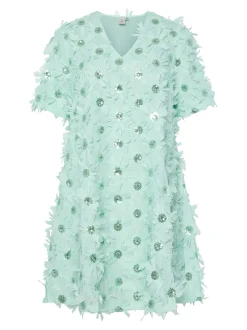 Y.A.S naisten mekko, YASABELONE SS V-NECK DRESS Vaaleanvihreä