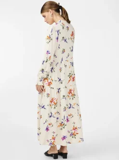 Y.A.S naisten mekko, YASASINA LS LONG SHIRT DRESS Valkopohjainen Kuosi