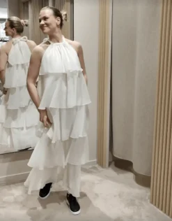 Y.A.S naisten mekko, YASELOISE SL HALTERNECK MAXI Valkoinen