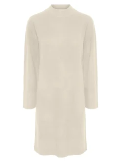 Y.A.S Naisten Mekko, YASEMILIE LS FUNNEL KNIT DRESS S. NOOS Luonnonvalkoinen