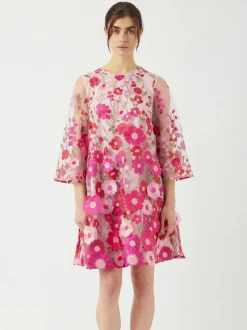 Y.A.S naisten mekko, YASFLOWERING 3/4 DRESS Vaaleanpunainen Kuosi