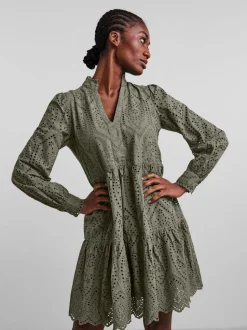 Y.A.S Naisten Mekko YASHOLI LS DRESS S Ruskeanharmaa