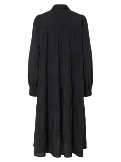 Y.A.S Naisten Mekko, YASPALA LS MIDI SHIRT DRESS Musta