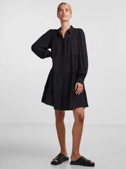 Y.A.S Naisten Mekko, YASPALA LS SHIRT DRESS Musta