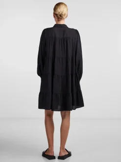 Y.A.S Naisten Mekko, YASPALA LS SHIRT DRESS Musta