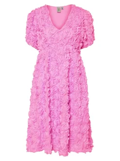 Y.A.S naisten mekko, YASROSIVA 2/4 MIDI DRESS S Vaaleanpunainen