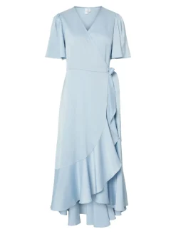 Y.A.S Naisten Mekko, YASTHEA 2/4 MIDI WRAP DRESS Skyway