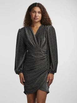 Y.A.S Naisten Mekko, YASTIKKA LS GLITTER DRESS NOOS Hopeanharmaa