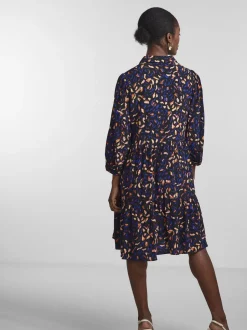 Y.A.S Naisten Minimekko, K-YASERIKA 3/4 DRESS NOOS Sininen Kuosi