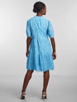 Y.A.S Naisten Minimekko YASHOLI SS DRESS Vaaleansininen