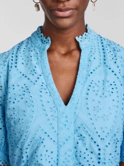 Y.A.S Naisten Minimekko YASHOLI SS DRESS Vaaleansininen