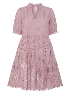 Y.A.S Naisten Minimekko YASHOLI SS DRESS Vaaleanpunainen