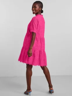 Y.A.S Naisten Minimekko YASHOLI SS DRESS Fuksianpunainen