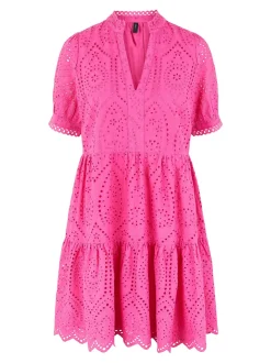 Y.A.S Naisten Minimekko YASHOLI SS DRESS Fuksianpunainen