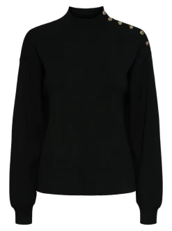 Y.A.S naisten neule, YASHAMA LS KNIT PULLOVER Musta