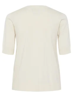 Y.A.S naisten neule, YASLENA SS KNIT PULLOVER S. Luonnonvalkoinen