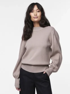 Y.A.S Naisten Neulepusero, YASFONNY LS KNIT PULLOVER S. NOOS Vaalea Beige
