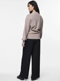 Y.A.S Naisten Neulepusero, YASFONNY LS KNIT PULLOVER S. NOOS Vaalea Beige