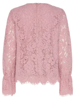 Y.A.S naisten paita, YASPERLA LS LACE TOP S Vaaleanpunainen