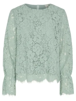 Y.A.S naisten paita, YASPERLA LS LACE TOP S Vaaleanvihreä