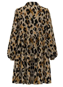 Y.A.S Naisten PaitaMekko, YASALIRA LS SHIRT DRESS NOOS Ruskea Kuosi