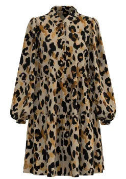 Y.A.S Naisten PaitaMekko, YASALIRA LS SHIRT DRESS NOOS Ruskea Kuosi