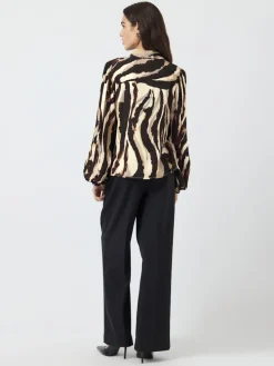 Y.A.S naisten paitapusero K Yasasina LS Shirt S. Noos, Sandshell Zebra print