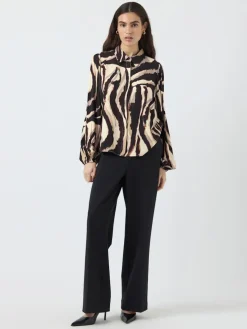 Y.A.S naisten paitapusero K Yasasina LS Shirt S. Noos, Sandshell Zebra print