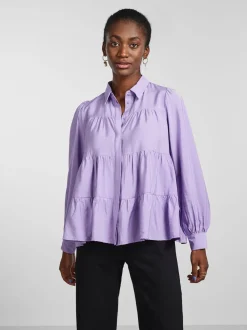 Y.A.S NAISTEN PUSERO YASPALA LS SHIRT S. NOOS Vaalea Lila